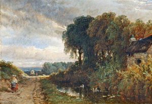 Wooded Road Scene — Henry Thomas Dawson