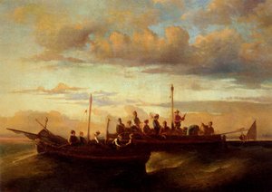 Italian Fishing Vessels At Dusk — Adolphe Joseph Thomas Monticelli, Romanticism