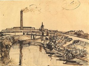 Canal With Bridge And Women Washing — Vincent Willem Van Gogh, Post-impressionism