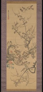 Sparrows In A Plum Tree — Nagasawa Rosetsu