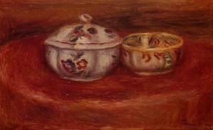 Sugar Bowl And Earthenware Bowl — Pierre-auguste Renoir