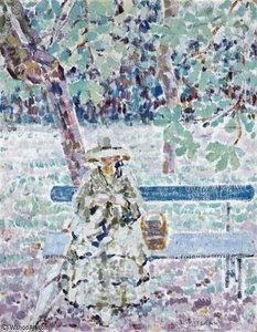 Jeune Femme Au Jardin — Louis Ritman