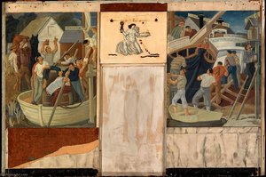 Pleasure Ship And Ship Building (mural Study, Louisville, Kentucky Marine Hospital) — Henrik Martin Mayer