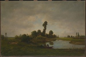 A River Landscape — Théodore Rousseau (pierre Etienne Théodore Rousseau), Barbizon School