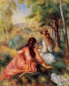 Picking Flowers (also Known As In The Field) — Pierre-auguste Renoir