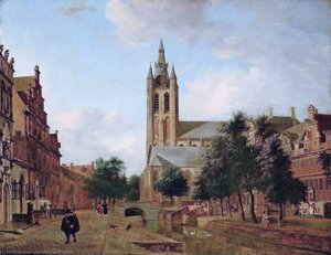 The Oude Kerk On The Oude Delft — Jan Van Der Heyden