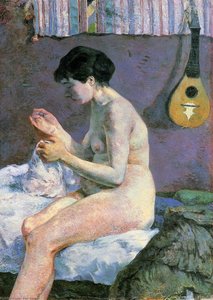 Suzanne Sewing - Study Of A Nude — Eugène Henri Paul Gauguin