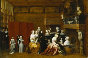 Ladies Celebrating The Birth Of A Child — Hieronymus Janssens