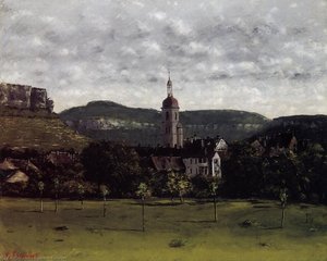 View Of Ornans And Its Church Steeple — Gustave Courbet, Contemporary Realism