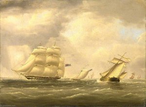 Hms 'warspite' 50 Guns Conveying Lord Ashburton On A Special Mission To The United States, Beating Down The Channel — Nicholas Matthew Condy