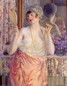 C Woman Before A Mirror — Frederick Carl Frieseke