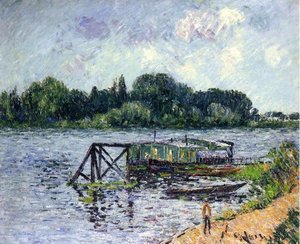The Laundry Boat On The Seine At Herblay — Gustave Loiseau