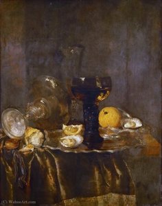 Still Life With Breakfast (1666) (74 X 57,4) (vienna, Kunsthistorisches Museum) — Abraham Hendricksz. Van Beyeren