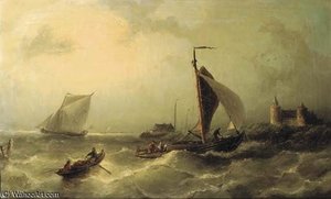 Heading For Shore Near The Muiderslot — Nicolaas Riegen