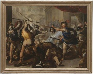 Perseus Turning Phineas And His Followers To Stone — Luca Giordano