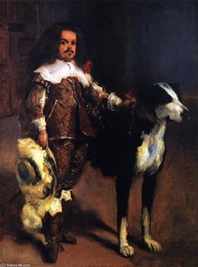 Dwarf With A Dog (after Velazquez) — John Singer Sargent