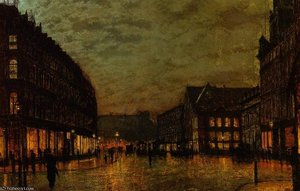 Boars Lane, Leeds By Lamplight — John Atkinson Grimshaw