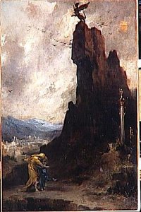 Oedipe s'exilant à Thèbes dit aussi Oedipe et Antigone
