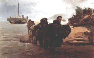 Haulers Cross Wade — Ilya Yefimovich Repin, Realism