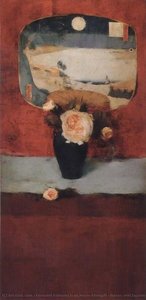 Roses And Japanese Fan — Fernand Edmond Jean Marie Khnopff, Symbolism