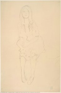 Seated Girl Seen From The Front (study For The Portrait — Gustav Klimt