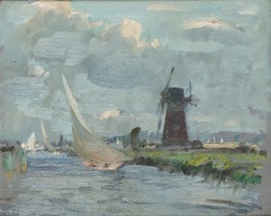 Breezy Day On The Ant, Norfolk, (1945) — Edward Seago