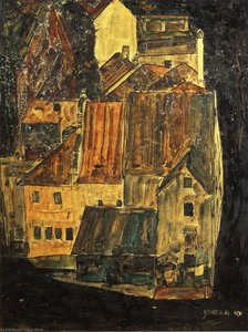 City On The Blue River — Egon Schiele, Expressionist Landscape