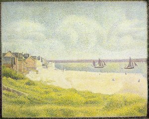 View Of Crotoy, The Valley — Georges Seurat, Pointillist Landscape