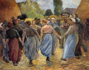 The Roundelay — Camille Pissarro, Impressionism