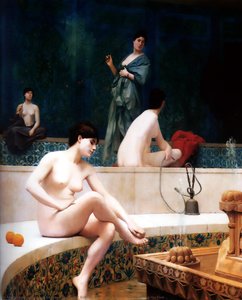 The Harem Bath (also Known As A Bath, Woman Bathing Her Feet) — Jean-léon Gérôme, Academic Orientalism