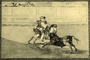Un Caballero Español En Plaza Quebrando Rejoncillos Sin Auxilio De Los Chulos — Francisco José De Goya Y Lucientes