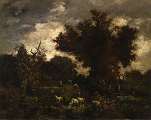 A Shepherd Resting — Charles-émile Jacque