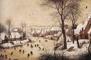 Winter Landscape With Skaters And A Bird Trap — Pieter Bruegel The Elder, Northern Renaissance