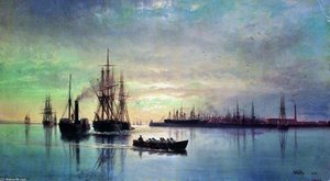 View Of Kronstadt Raid — Lef Feliksovich Lagorio