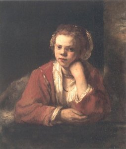 Young Woman At A Window — Rembrandt Van Rijn, Dutch Golden Age