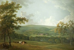 A Distant View Of Towneley Hall — George Barret The Elder
