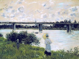 The Promenade Near The Bridge Of Argenteuil — Claude Monet