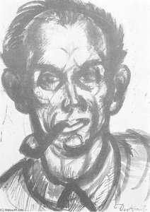 Self-portrait With Pipe — Gyula Derkovits
