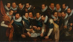 Officers And Other Civic Guardsmen Of The Xith District Of Amsterdam, Under The Command Of Captain Geurt Dircksz Van Beuningen And Lieutenant Pieter Martensz Hoeffijser, Jan Tengnagel, 1613 — Jan Tengnagel