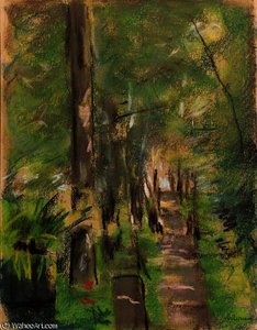 Birch Avenue In The Garden Wannsee — Max Liebermann