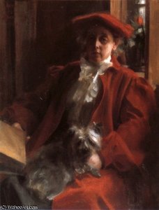 Emma Zorn And Mouche The Dog — Anders Leonard Zorn