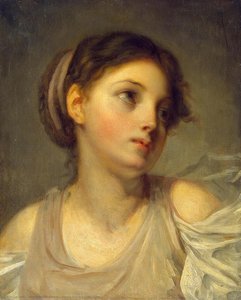 Young Girl In A Lilac Tunic — Jean-baptiste Greuze, Rococo