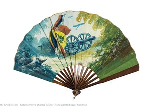 Hand-painted Paper Hand Fan — Antoine Pierre Charles Grand