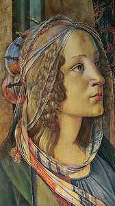 Detail Of St. Catherine From Virgin And Child With Saints, The Altarpiece Of San Barnabas — Sandro Botticelli