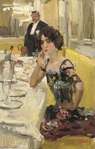 A Table Au Restaurant Le Perroquet — Isaac Lazarus Israels