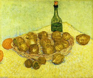 Still Life With A Bottle, Lemons And Oranges — Vincent Willem Van Gogh, Post-impressionism