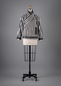 Issey Miyake, Black And White Striped Cotton Jacket — Miyake Issei