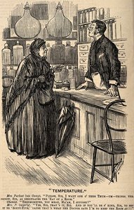 An Old Lady In A Chemists Misunderstanding The Use Of A Ther — Charles Samuel Keene