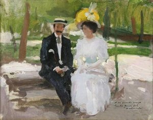 Pareja En El Parque — Cecilio Pla Y Gallardo