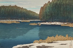 Remaining Snow At Inokashira — Hasui Kawase